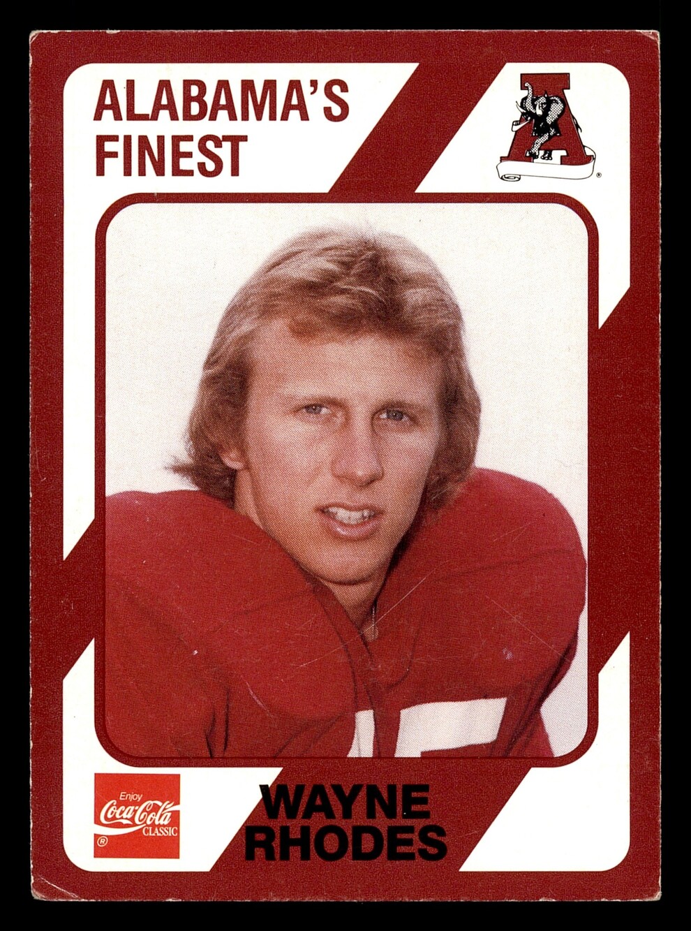 1989 Collegiate Collection Coke Alabama 128 Wayne Rhodes Football Card